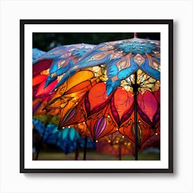 Colorful Umbrellas 4 Art Print