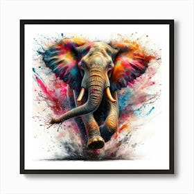 Elephant Running Art Print