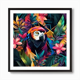 Colorful Parrot In The Jungle 1 Art Print