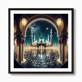 Islamic Mosque At Night 2 Art Print