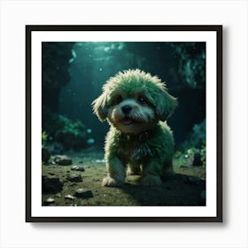 Little Green Dog Art Print