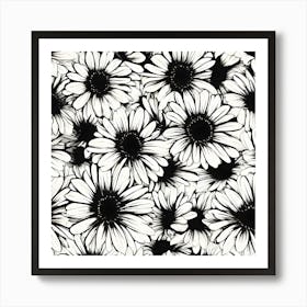 Black And White Daisies Art Print