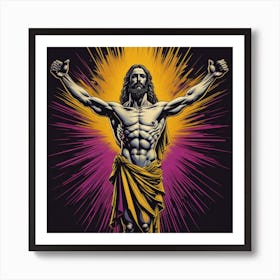 Crucified Jesus 1,  Realism. Generated with AI, Art Style: V4 Creative, CFG Scale: 7.0, Step Scale: 50. Art Print