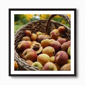 Peaches In A Basket Art Print