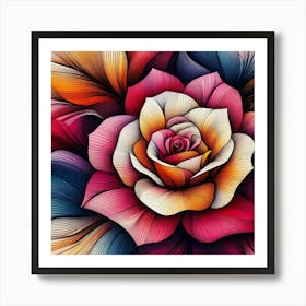 Colorful Rose 5 Art Print