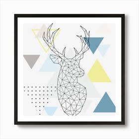 Abstract Geometric Deer Ao Póster