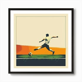 Soccer Player Kicking The Ball 1 Art Print