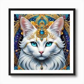 Cat With Blue Eyes rgh Art Print