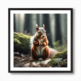 Squirrel In The Forest 224 Art Print