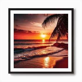 Sunset On The Beach 365 Art Print