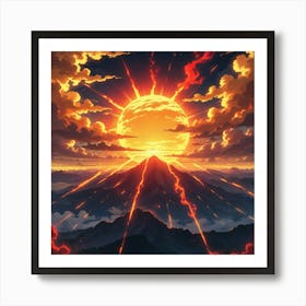 Sun Rising Over The Mountains Art Print