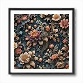 Floral Wallpaper 1 Art Print