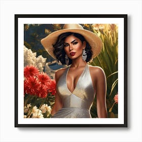 Woman In A Hat Art Print