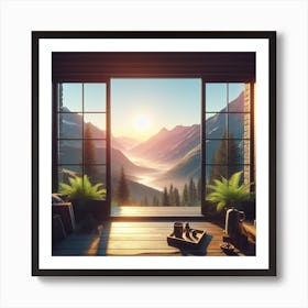 Sunrise From A Window Art Print