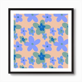 Blue Flowers Art Print