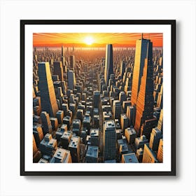 Tokyo, Japan Cubism Style Art Print