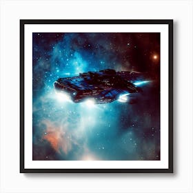 Spaceship In Space 1 Art Print