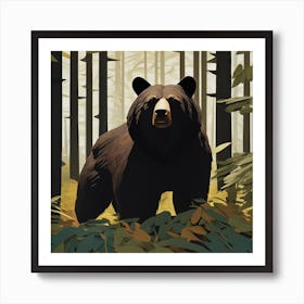 Black Bear In The Forest 6 Art Print