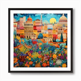 Rome At Night 1 Art Print