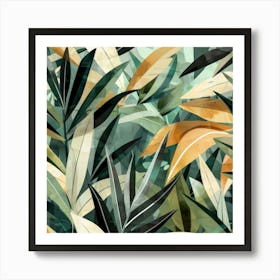 Tropical Leaves Pattern 3 Art Print