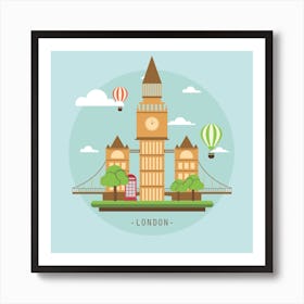 London Skyline Watch Landmark England Art Print