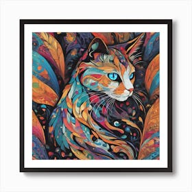 Colorful Cat Art Print