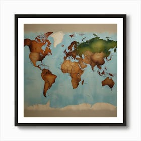 World Map 1 Art Print