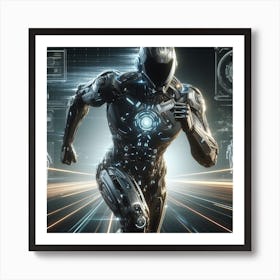 Futuristic Man Running 32 Art Print