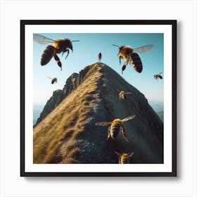 Bees On A Mountain Art Print