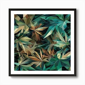 Abstract Background With Leaves Art Print