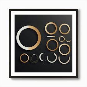 Golden Circles Art Print