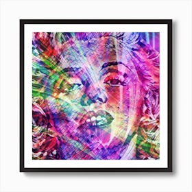 Abstract Portrait of Face of Marilyn Monroe Art Print