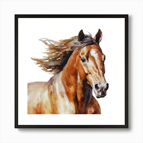 Horse Watercolor Painting.uk Art Print