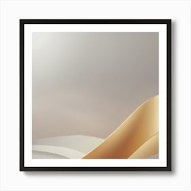 Abstract Gold Waves Background Art Print