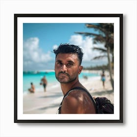 Man On The Beach Art Print