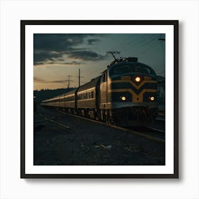 Train On The Tracks Art Print