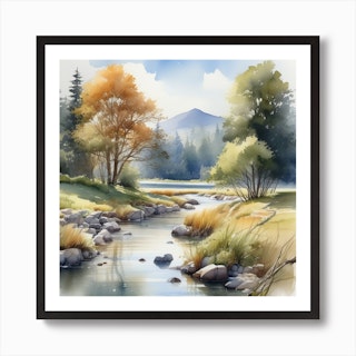 Watercolor Landscape Painting 2 Canvas Print