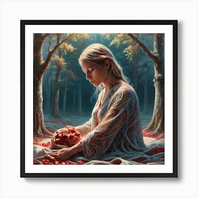 Girl In The Woods 12 Art Print