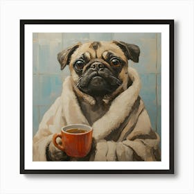 Leisure Pug Morning 3 Art Print