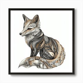 Fox Metal Art Print