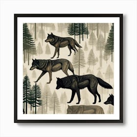 Wolf In The Woods Art Print