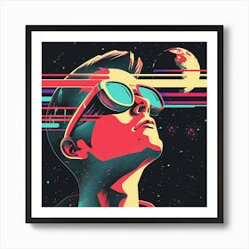 Space Man With Sunglasses Art Print