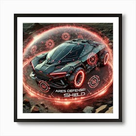 A Detailed View Of The Ares Defense Shield Art Print