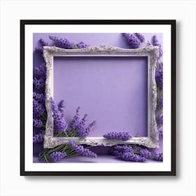 Lavender Frame With Lavender Flowers Affiche