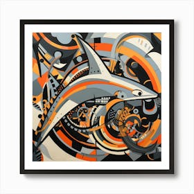 Abstract Shark Art Print