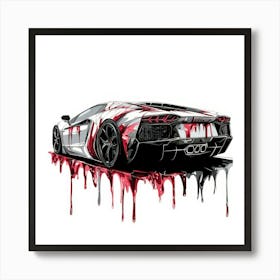 Color Drip Design A Sleek Sports Car Poster