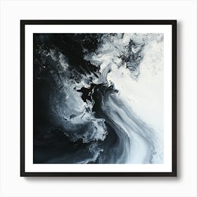 Black And White Abstract Painting 1 Art Print