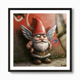 Cupid Gnome A Heart Arrow Poster