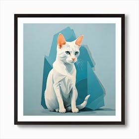 White Cat Art Print