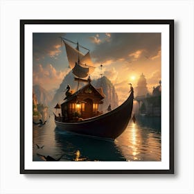 Boat In The Water Art Print